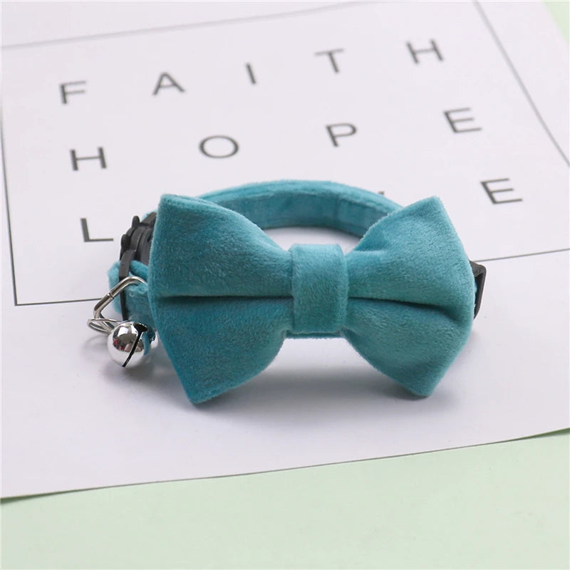 Cats Collars New Pet Bow Bell Collars Cute Cat Collars Pet Supplies Multicolor Adjustable Pets Dressing Tool Pets Accessories
