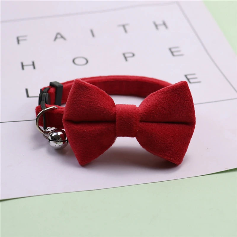 Cats Collars New Pet Bow Bell Collars Cute Cat Collars Pet Supplies Multicolor Adjustable Pets Dressing Tool Pets Accessories