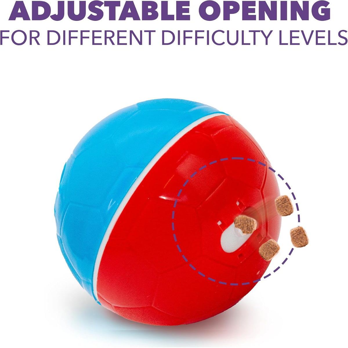 - Crazy Ball Treat Dispenser - Pets Treat Ball - Interactive Treat Dispensing Petstoy - Pets Enrichment Toys - Pets Toys to Keep Them Busy - Slow Feeder - 300G/10.5 Oz - Red/Blue