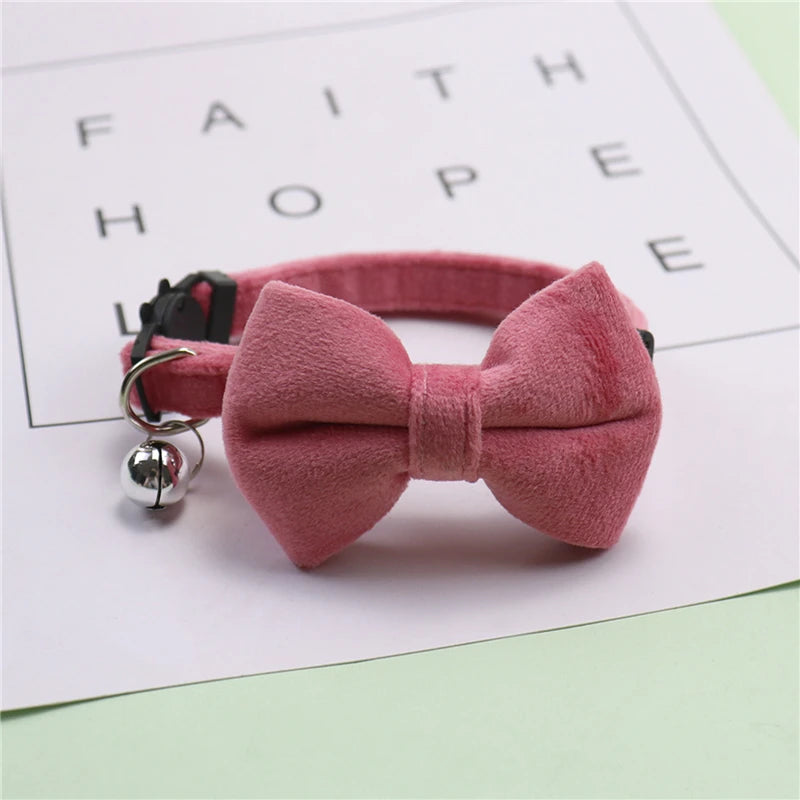 Cats Collars New Pet Bow Bell Collars Cute Cat Collars Pet Supplies Multicolor Adjustable Pets Dressing Tool Pets Accessories