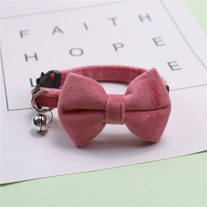 Cats Collars New Pet Bow Bell Collars Cute Cat Collars Pet Supplies Multicolor Adjustable Pets Dressing Tool Pets Accessories