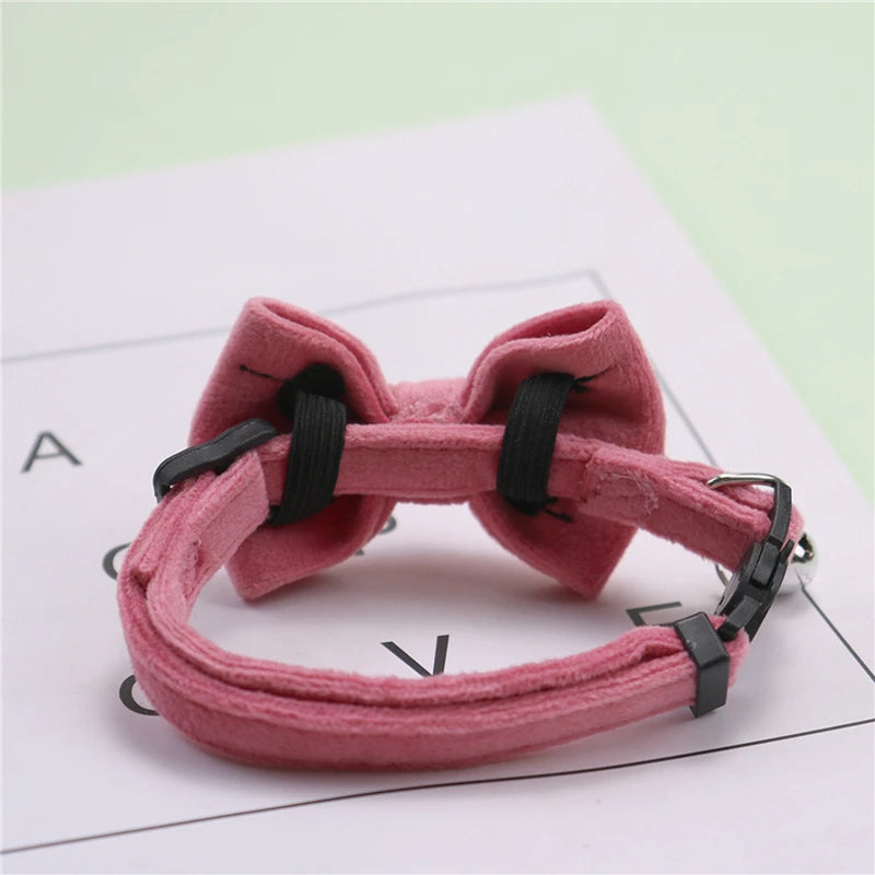 Cats Collars New Pet Bow Bell Collars Cute Cat Collars Pet Supplies Multicolor Adjustable Pets Dressing Tool Pets Accessories