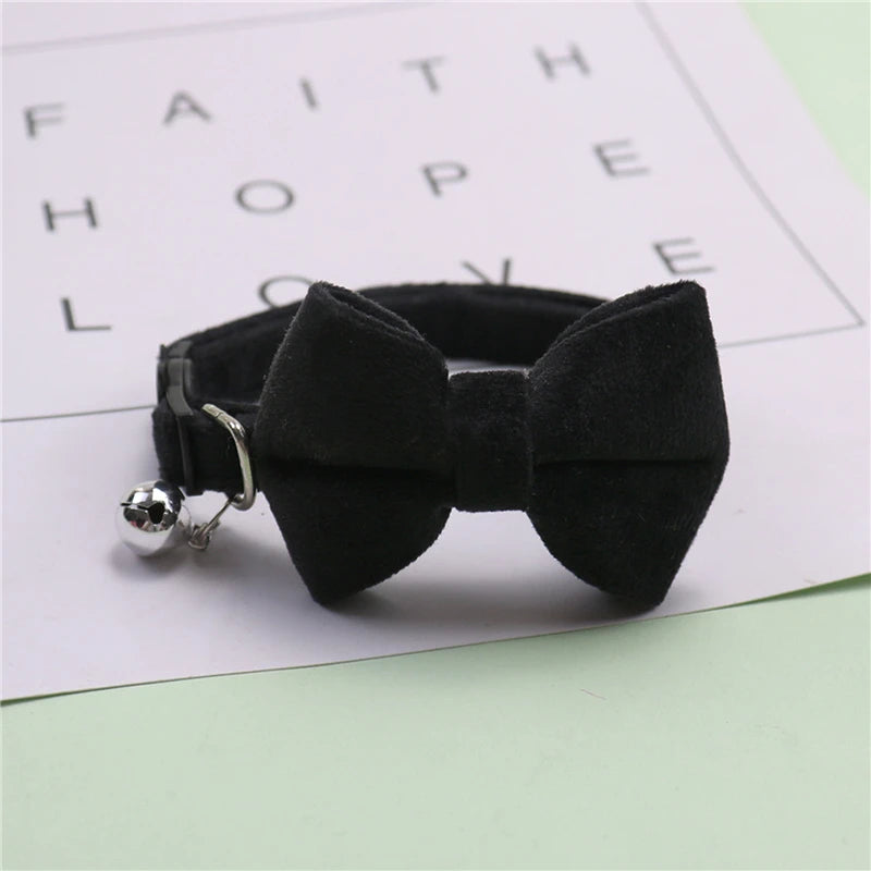 Cats Collars New Pet Bow Bell Collars Cute Cat Collars Pet Supplies Multicolor Adjustable Pets Dressing Tool Pets Accessories