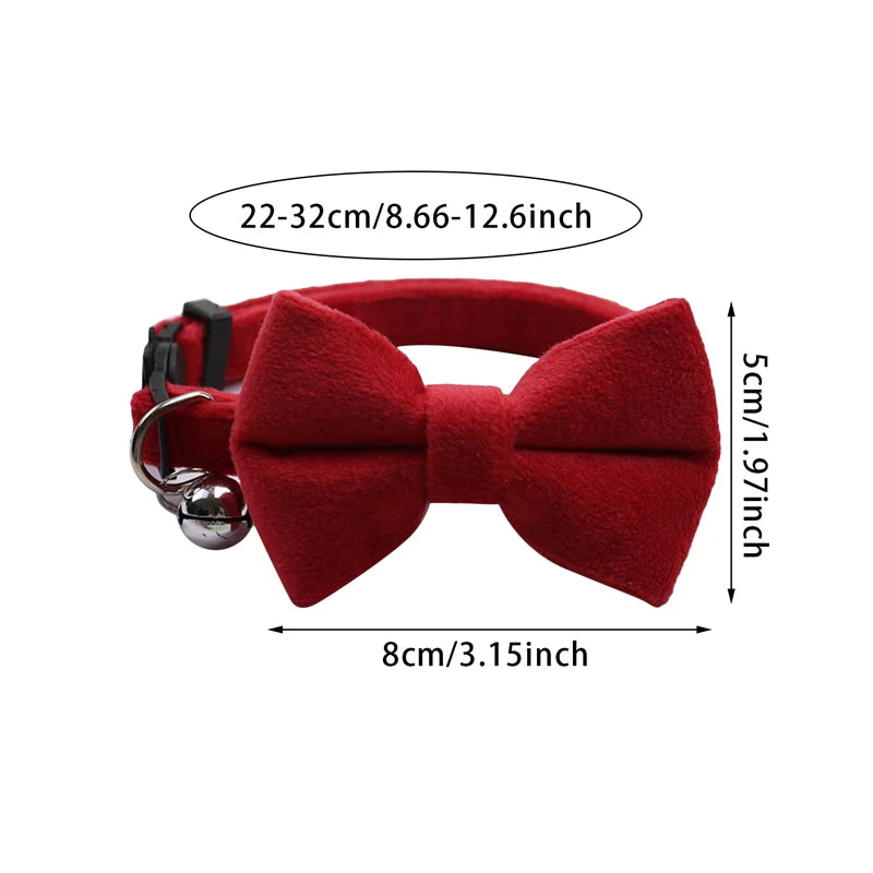 Cats Collars New Pet Bow Bell Collars Cute Cat Collars Pet Supplies Multicolor Adjustable Pets Dressing Tool Pets Accessories