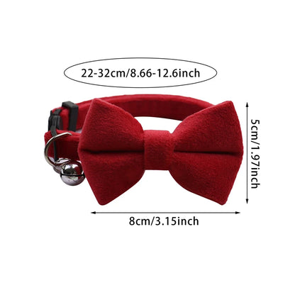 Cats Collars New Pet Bow Bell Collars Cute Cat Collars Pet Supplies Multicolor Adjustable Pets Dressing Tool Pets Accessories
