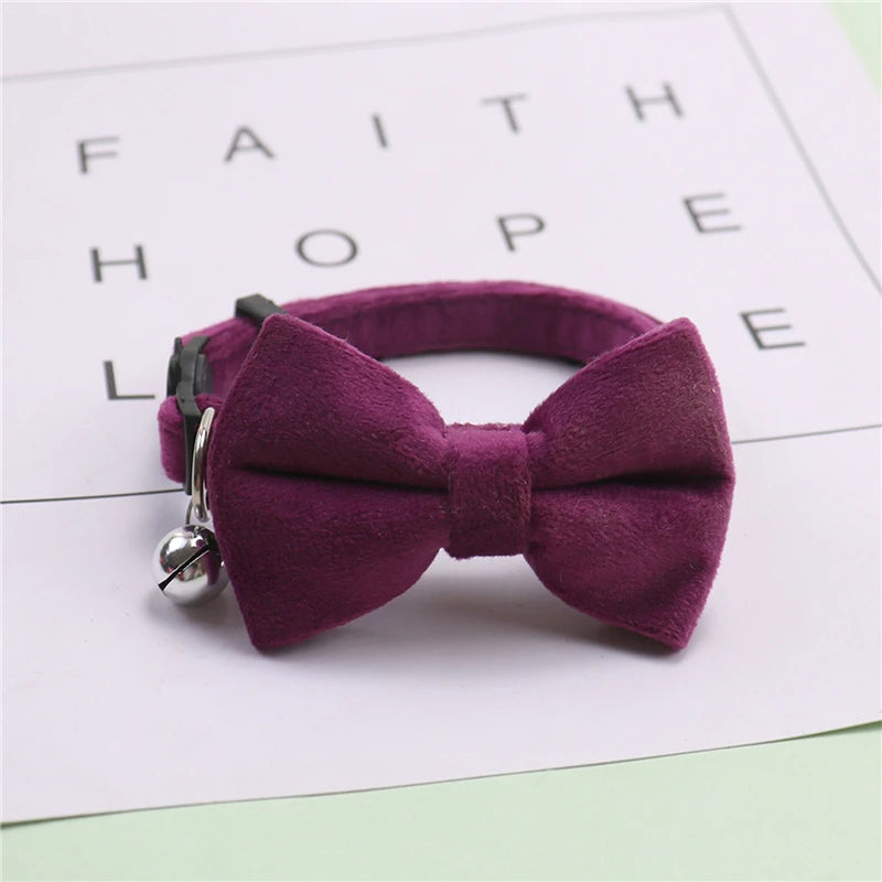 Cats Collars New Pet Bow Bell Collars Cute Cat Collars Pet Supplies Multicolor Adjustable Pets Dressing Tool Pets Accessories