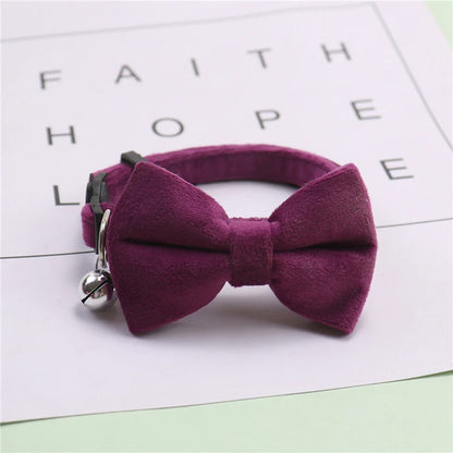 Cats Collars New Pet Bow Bell Collars Cute Cat Collars Pet Supplies Multicolor Adjustable Pets Dressing Tool Pets Accessories