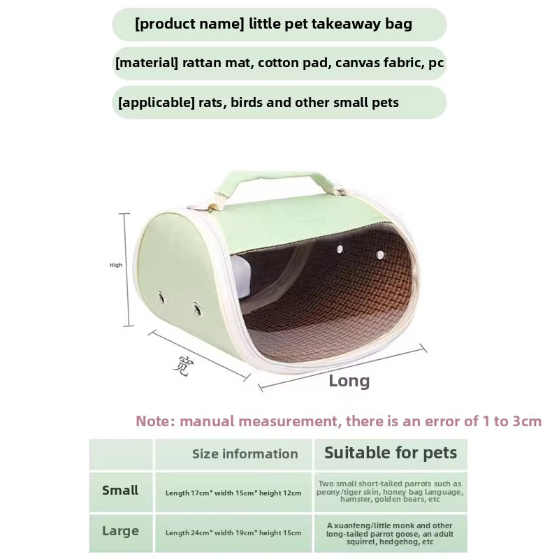 Small Pets Crossbody Traveling Bag Portable Foldable Cute Breathable Handbag Pets Bird Hamster Going Out Products Accessories